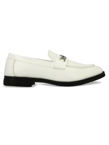 Image of Inklenzo Men's Loafer Black Faux Leather Wedding Slip-On Block Heel Fashion Casual Shoes