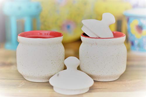 Image of Ceramic Pickle Jar Set with Lid, Dining Table Pickles Containers white jars (white jar), 200 Ml