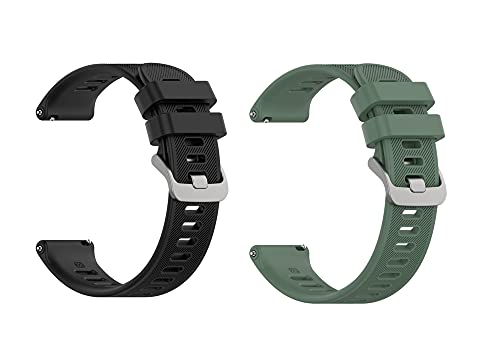 GARMIN Forerunner 158/Forerunner 55�Ή��x���g�����o���h 10�F 20���� �V���R�� �����j���O�E�H�b�` �o���h �K�[�~���X�}�[�g�E�H�b�`�p �x���g �A�N�Z�T���[ (�u���b�N+�I���[�u�O���[��)