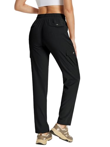 KWZ Womens Cargo Pants Lightweight Hiking Pants 27" Inseam Black XS