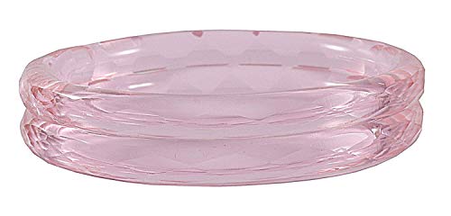 Image of ZULKA Get your traditions Glass with Diamond Cut Crystal Clear Glossy Finished Kada set For Women and Girls, (Pink 2.4 Inches), Pack Of 2 Kada set