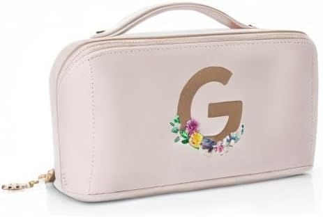 Vlando Bridesmaid Gift,Initial Makeup Bags for Women,Cosmetic Storage Bag with Zipper for Travel Essentials Birthday Wedding for Wife(Letter G) - Image 7