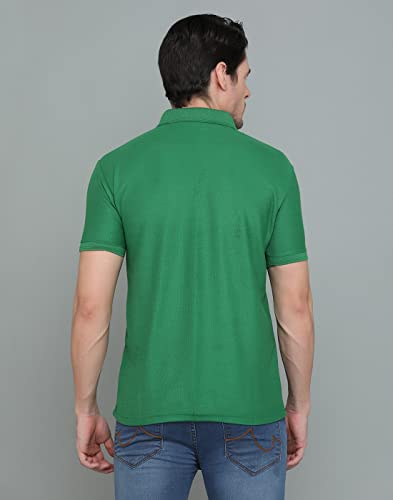 Image of INKKR Men's Polo Neck Half Sleeve Cotton Blend Regular Fit T-Shirt With Pocket