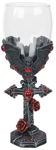 Nemesis Now B4479N9 Carpe Noctem Goblet 20cm, Resin w. Stainless Steel, Black