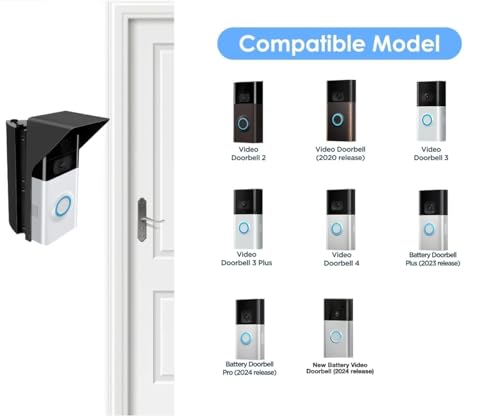 S7 Adjustable Doorbell Angle Mount with Rain Cover, Compatible with Video Doorbell/ Battery Doorbell, Replacement Angle Adjustment Adapter Mounting Bracket Wedge Kit (Anti Glare) - Thumbnail 6