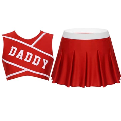 Disfraz de animadora para mujer en talla única con pompones y falda plisada