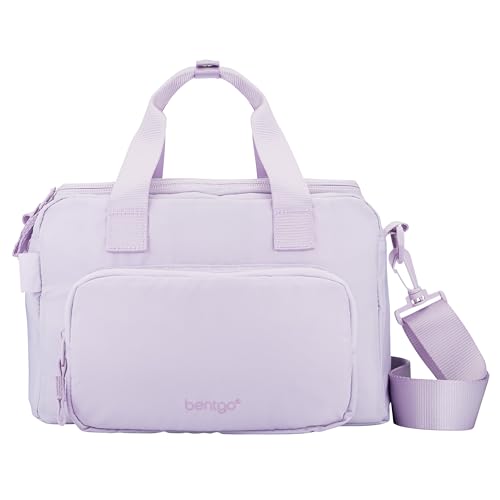 Bentgo Insulated Lunch Bag Extra-Large Capacity Adult Lunch Bag with Shoulder Strap and External Storage Compartment Durable Lightweight Ideal for Work School & Meals On the Go (Lavender)