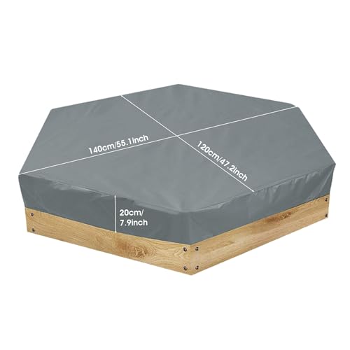 Funda para arenero hexagonal impermeable gris de exterior 4