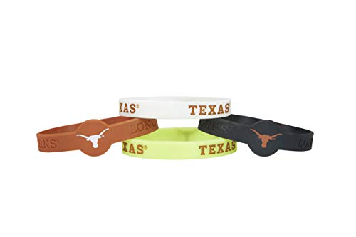 NCAA Texas Longhorns Silicone Bracelets, 4-Pack