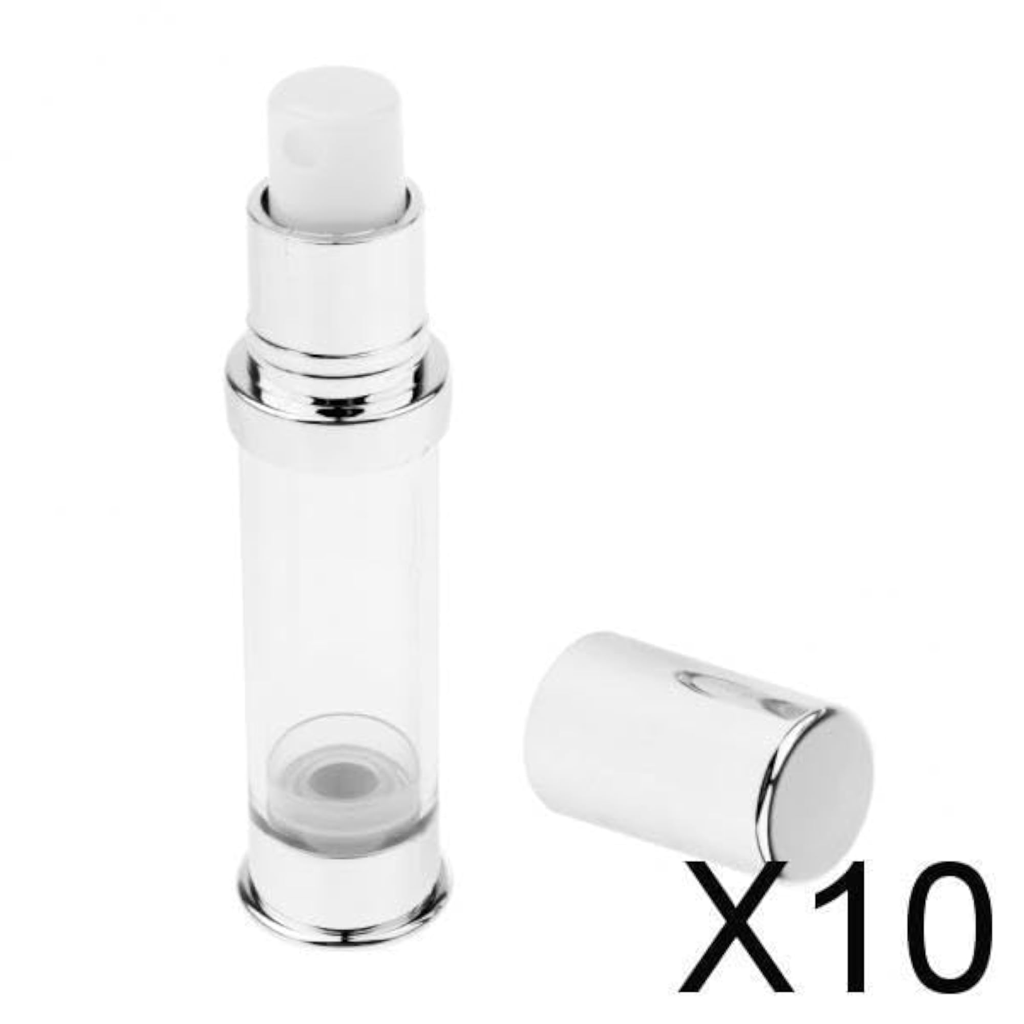 10 Sterile Airless Pump Bottle Cosmetic Containers