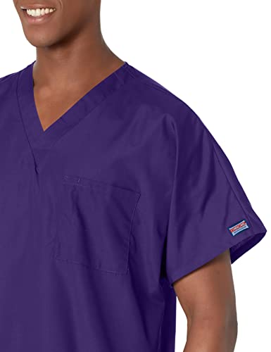 Image of Cherokee Scrubs for Women and Men Unisex V-Neck Tunic Nursing Scrub Top with Chest Pocket, Tuckable Durable Fabric - 4777 | 1 Chest Pocket For Essentials, Traditional Fit, Durable Construction, Comfortable Knit Details, Easy Care, Tuckable Style