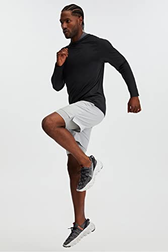 Fabletics Men's The Fundamental Short (Lined), Workout, Running, Training, Gym, Yoga, Ultra Lightweight, Athletic, Shorts, L, Mineral Grey #TOP2