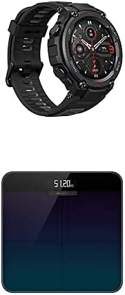 Amazfit T-Rex Pro Smart Watch (Black) + Smart Scale Bundle, Heart Rate  Monitor, Wi-Fi Bluetooth, Digital Body Fat BMI Scale, Fitness Watch is  Military Standard Certified with 100+ Sports Modes : Electronics