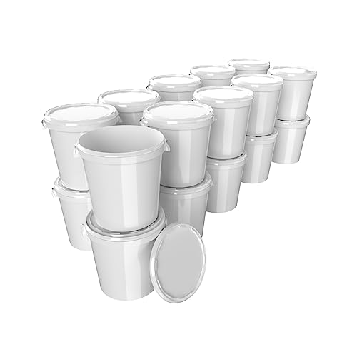 100 secchi con coperchio, 30 litri, realizzati in