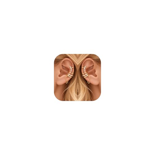Image of Ear Cuffs Non Piercing 14K Gold Plated Ear Cuff Earrings for Women Trendy Clip on Cartilage Earring Stacks Non Pierced Adjustable Fake Earrings Set Jewelry Christmas Gift 2026 Stocking Stuffers