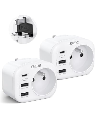LENCENT 2 Packs Adaptateur Prise UK...