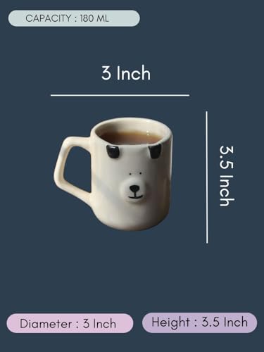 Image of Weaving Home Ceramic Puppy Coffee Mug with Handle - Microwave and Dishwasher Safe