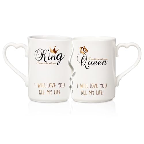 SIPBYSOP Wedding Gifts Kiss Mug, Bridal Shower Gift,Engagement Presentfor Couples Newlyweds, King Queen Kiss Mug, Coffee Cup for Couple SIPBYSOP Wedding Gifts Kiss Mug, Bridal Shower Gift,Engagement Presentfor Couples Newlyweds, King Queen Kiss Mug, Coffee Cup for Couple