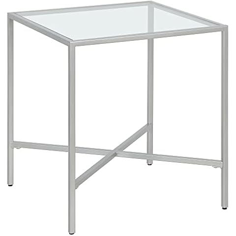 Henn&Hart Side Table, Other, Powder Coated Silver, 20" Wide Cover