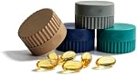 4pc Silicone Pill Organizer for Travel, Small Compact Pill Case, Stylish Color-coded Daily Vitamin Box, Cute Jewelry Storage Box