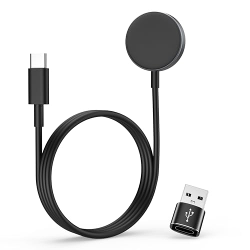 MoKo Caricatore di Tipo C per Samsung Galaxy Watch 8/8 Classic/7/Ultra/6/6 Classic/5/5 Pro/4/3/Active2/FE, Stazione di Ricarica Magnetica con Cavo di Ricarica da 1 m e Adattatore da USB C a USB A
