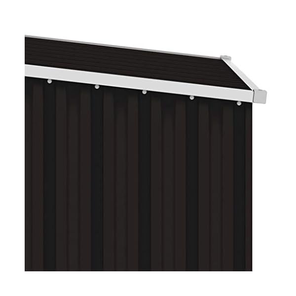 Vigleco Gerätehaus Braun 87x98x159 cm Verzinkter Stahl – Bild 7