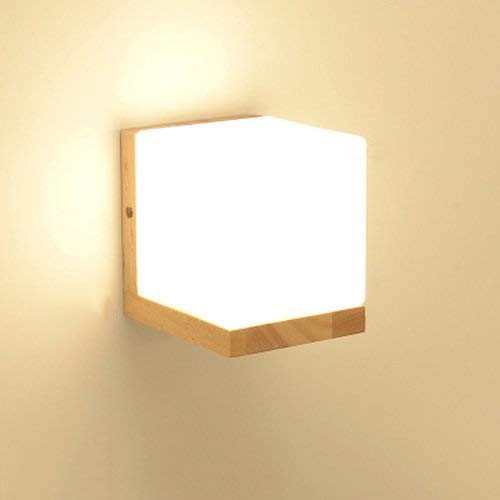 Preisvergleich Produktbild Platz Wandleuchte Mini Wand Ice japanischen Stil Massivholz Glaswandleuchte E27 Schlafzimmer Laterne Wandstrahler LYY