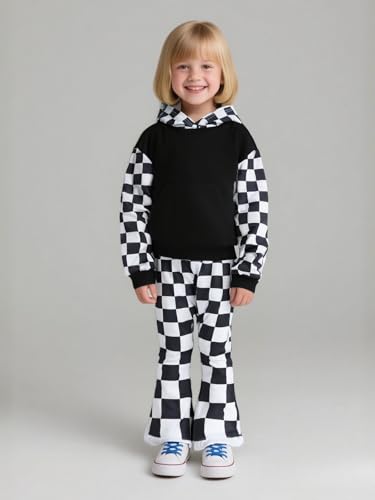 3-9 Years Kids Toddler Girl Clothes bow tie Sweatshirt Flared Pants 2Pcs Fall Winter Outfits Set3