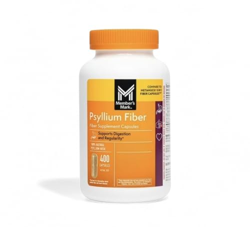 Member's Mark 100% Natural Psyllium Husk Fiber Capsules, Digestive Health,