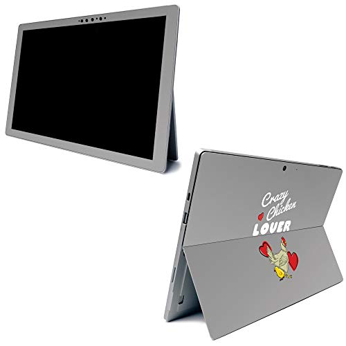 Image of MightySkins Carbon Fiber Skin for Microsoft Surface Pro 7 - Crazy Chicken Lover | Textured Carbon Fiber Finish | Easy to Apply, Remove, and Change Styles | Made in The USA