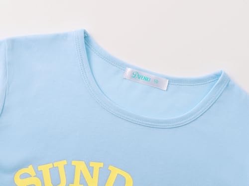 Image of Dvenki Girls Graphic Short Sleeve Crewneck T-Shirt Sizes 6-18 | breathable soft cotton blend, cute graphic prints, summer little and big girls tee, ideal casual wear for school, daily