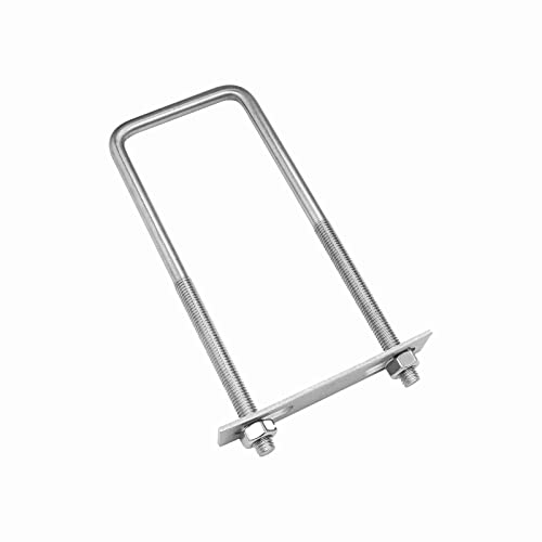 Image of 304 Stainless Steel Square U-Bolts 1.57 inch(40mm) Inner Width, 4.33 inch(110mm) Length Stainless M8 with Nuts, Frame Plate, Accessories for Automobiles Trailer, Boat Trailer Industrial Parts