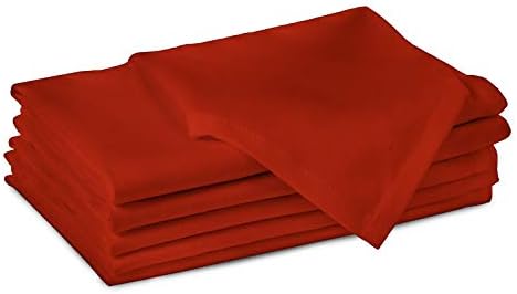 Encasa Kitchen Dining Table Napkins 6 Pack (43x43 cm) 100% Cotton Premium Quality, Washable, Square - Reusable Solid Dinner Cloth Napkins for Home, Restaurants, Parties & Everday Use - Jet Black.