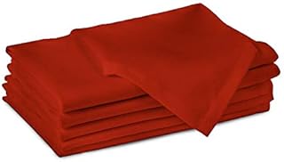 Encasa Kitchen Dining Table Napkins 6 Pack (43x43 cm) 100% Cotton Premium Quality, Washable, Square - Reusable Solid Dinner Cloth Napkins for Home, Restaurants, Parties & Everday Use - Jet Black.