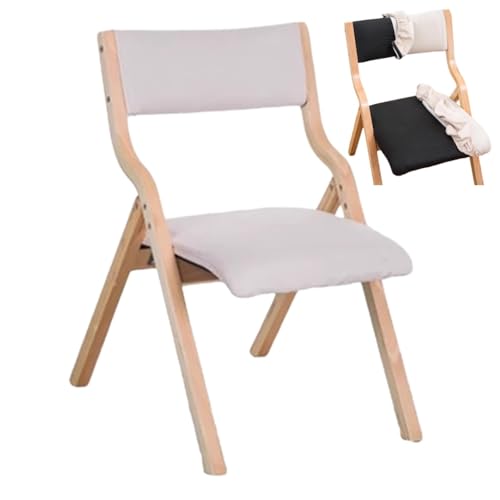 Silla de comedor plegable de madera con asiento acolchado, apilable y portátil, respaldo cómodo, ideal para cocina y comedor, soporta hasta 100 kg (estilo 6)