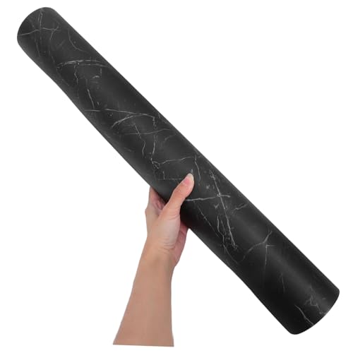 Sol PVC adhésif marbre noir DOITOOL anti rayure pour sol abîmé