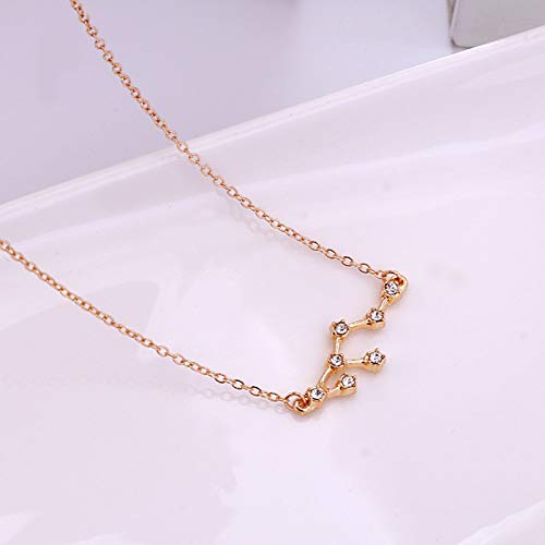 JENPECH Colar com Pingente de Strass, Corrente de Clavícula, 12 Pingentes de Constelação Strass, Gar