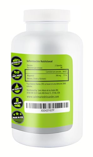 Image of Magnesium Complex Supplement (Glycinate, Citrate & Malate) - 180 Capsules (90 Day Supply) - 300mg Magnesium per Serving - Vegan