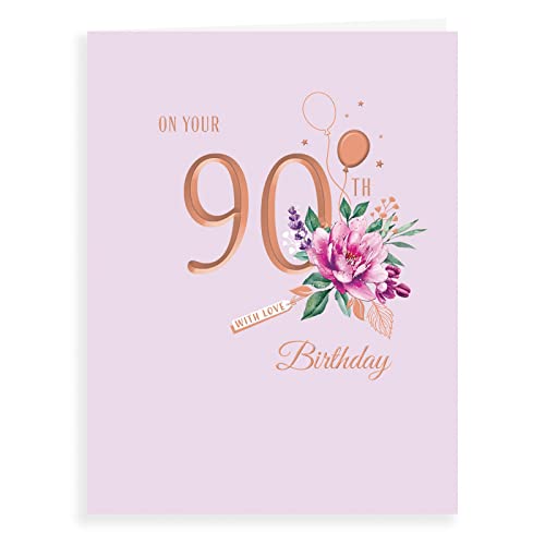 Avant Garde Studios Classic Milestone Age Birthday Card White Age 90 F - 8 x 6 inches