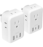 BN-LINK European Travel Plug Adapter - Foldable Design With 4 AC Outlets, US To EU