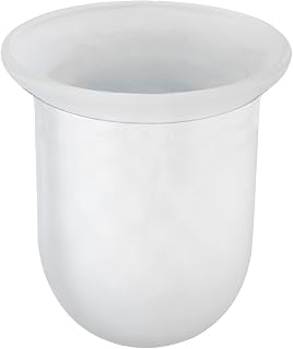 WENKO Porta cepillo WC vidrio - Portaescobillas de reserva para cepillos de inodoro de hasta 7,5 cm de diámetro, Vidrio, Blanco