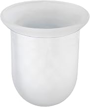 WENKO Toilet Brush Holder Glass – Spare Toilet Brush Holder for Toilet Brushes up to 7.5 cm Diameter, Glass, White