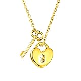 Collar con candado para mujeres y hombres, gargantilla con colgante de corazón de plata de ley 925, candado para mujeres y hombres