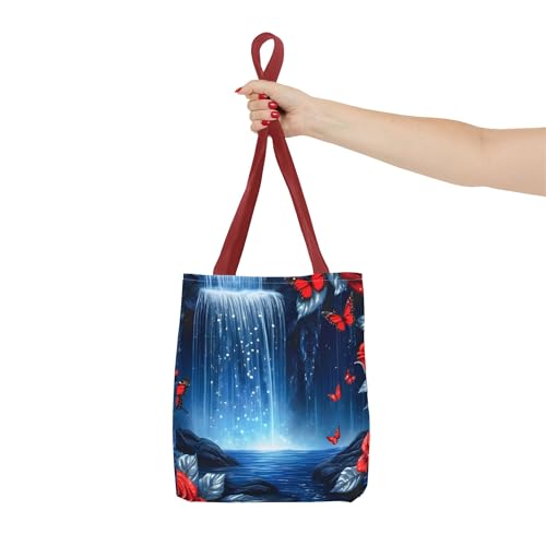 Waterfall Bliss Tote Bag, Artistic Bag, Floral Tote, Nature Lover Gift, Tote for Shopping, Stylish Everyday Use4