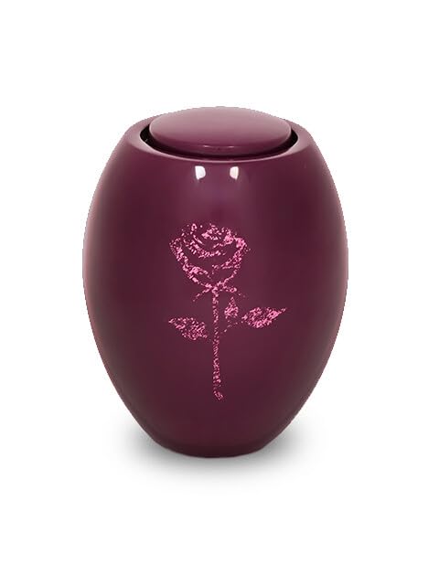 Urne funéraire fibre de verre Rose Prune cinéraire adulte