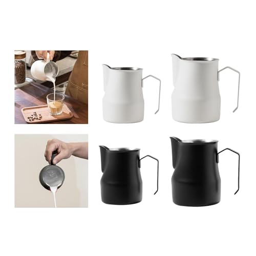 Image of Enakshi Milk Frothing Pitcher Barista Tool Espresso Steaming Pitcher for Kitchen Bar White 350ml|Home & Garden