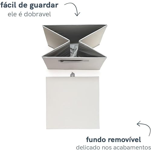 Conjunto Caixas Baú Cubo Organizador Multiuso Dobrável TNT Ecológico Anti-Poeira Insetos Umidade, Gu