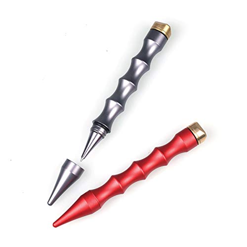 Ztylus Gadget Addix 3 In 1 Rattle Pen 2 Pcs Combo: Black Ink Writing Pen, Spinner End Cap, Pressure Tip, Ergonomic Grip (Aluminium-Red & Silver) #TOP12
