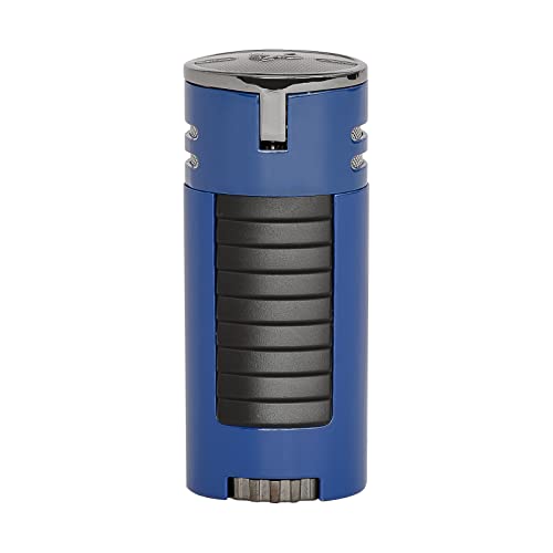 Xikar High Performance Hp4 Diamond Quad Flame Cigar Lighter, In Attractive Gift Box, In-Line Fuel Adjustment Wheel, Oversized Double Ez-View Fuel Window, Blue #TOP4