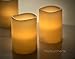 Hayley Cherie - Real Wax Flameless Candles with Timer (Set of 6) - Ivory LED Candles 3” Wide x 4” Tall - Flickering Amber Flame - Battery Operated Pillar Candles - Large Unscented